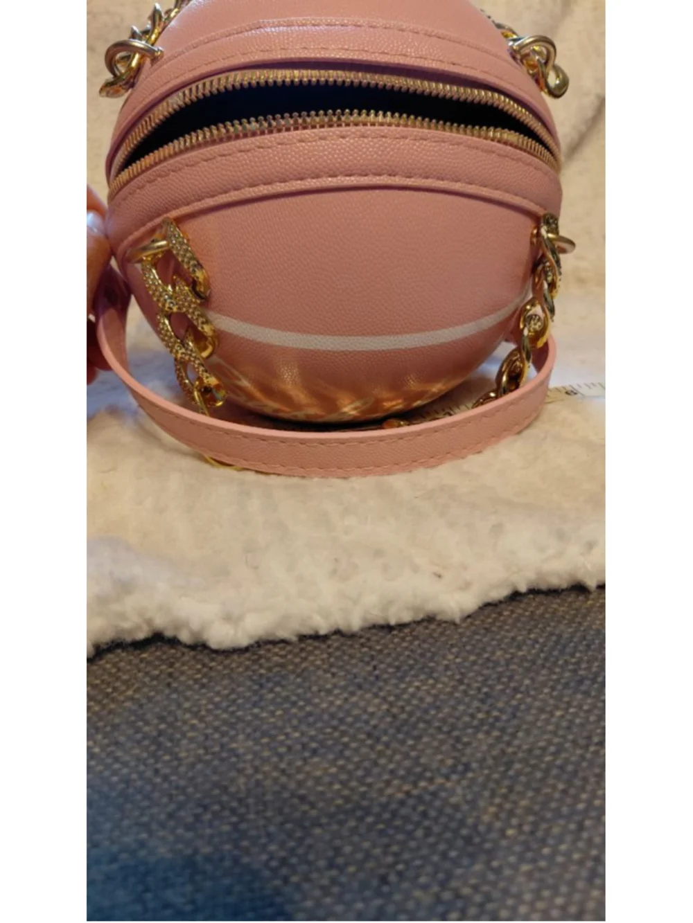 Women's Crossbody Bag One Size Pink Gold Basketball NWT